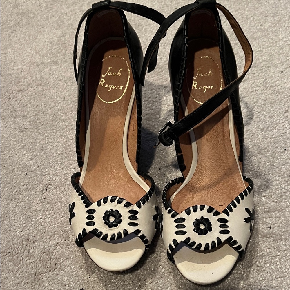 Jack Rogers Black and White Heels